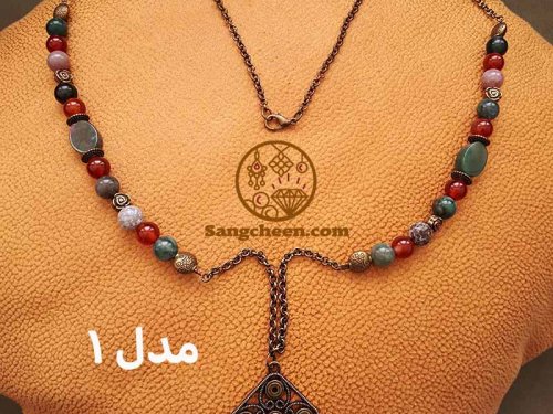 گردنبند عقیق خزه ای
