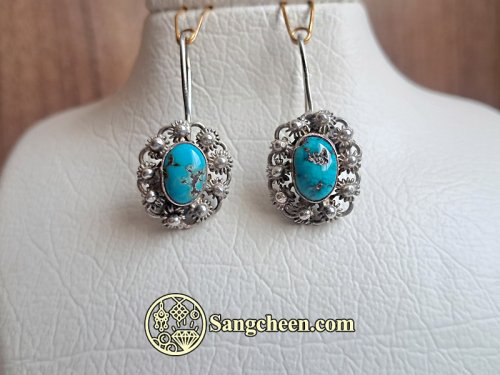 گوشواره نقره فیروزه اصل